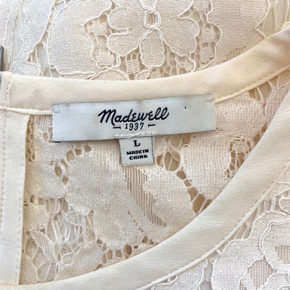 Pre-owned Madewell Lace Refined Tee Style F0191(L) - Picture 8 of 8